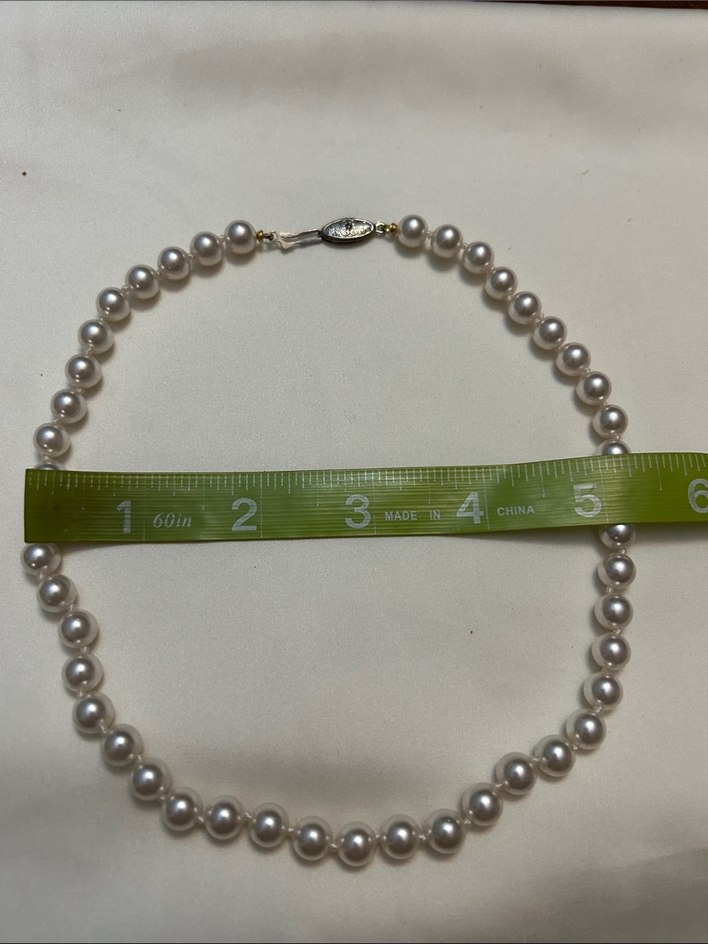Classic White Pearl Strand Necklace with Silver Clasp - Picture 5 of 9